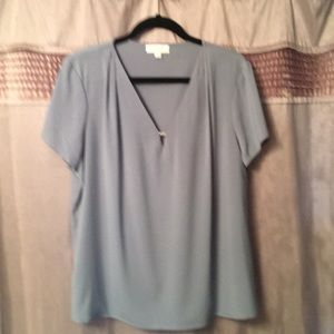 Calvin Klein XL V neck blue/green blouse